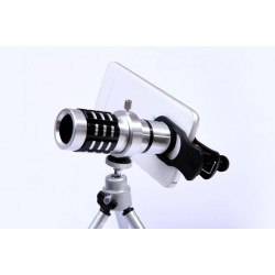 12x metal mobile phone telescope travel photo external lens