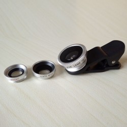 Mobile phone camera universal lens fisheye macro wide-angle triple external camera